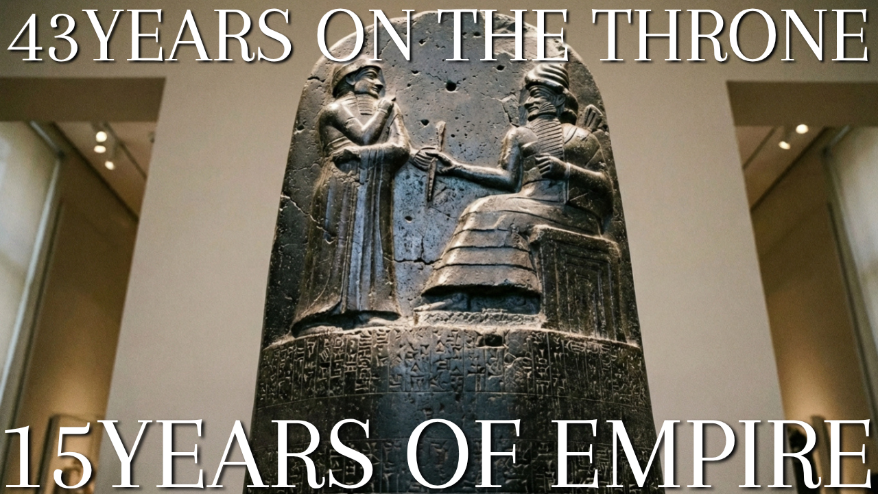 Old Babylonian Period: 43 years on the throne, 15 years of empire